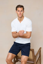 Privia Knitted Open Neck Polo - Ecru