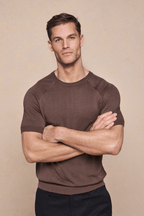 Riera Knit Crew Neck T-Shirt - Brown