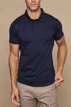 Santi Mercerised Polo Shirt -Navy