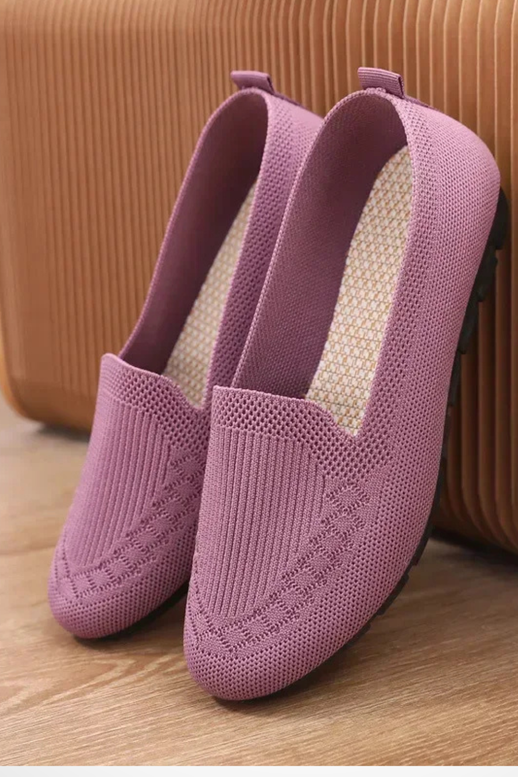 Sybilla | Women Round Toe Knit Slip On Ballet Flats