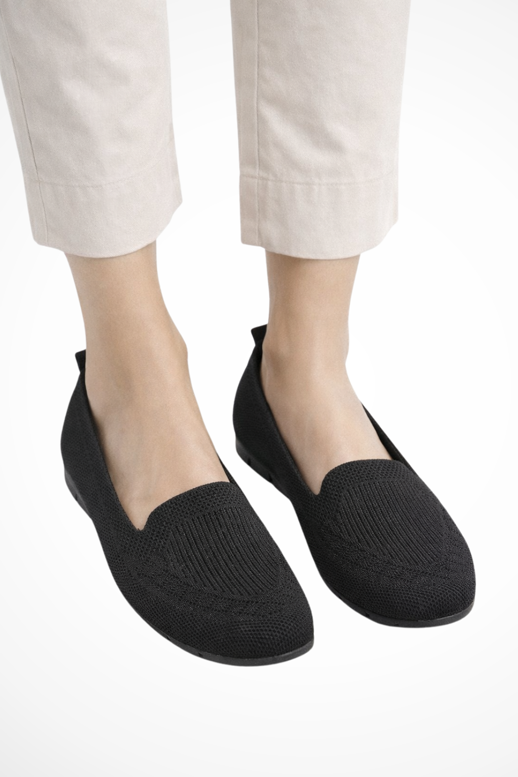 Sybilla | Women Round Toe Knit Slip On Ballet Flats