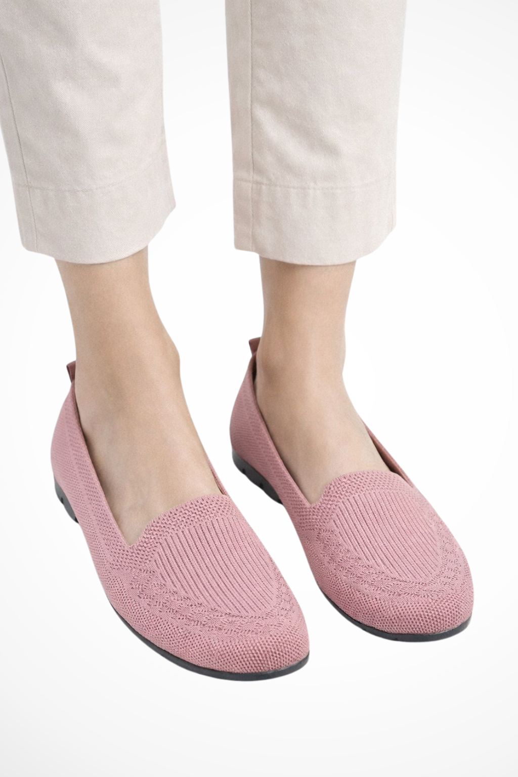 Sybilla | Women Round Toe Knit Slip On Ballet Flats