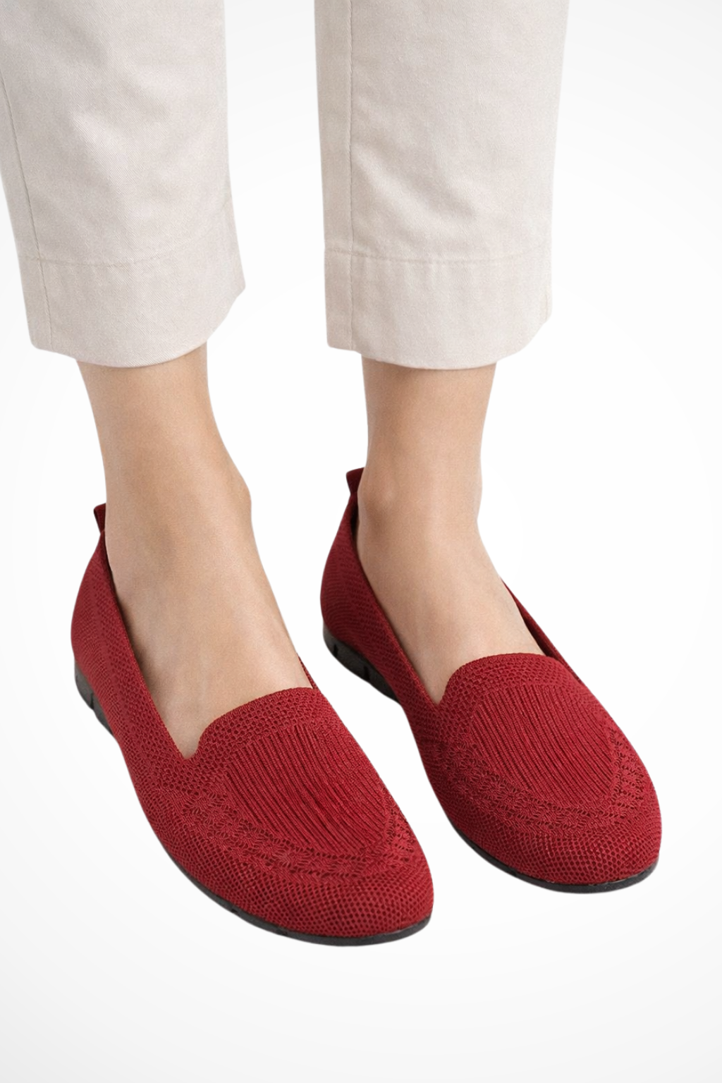 Sybilla | Women Round Toe Knit Slip On Ballet Flats