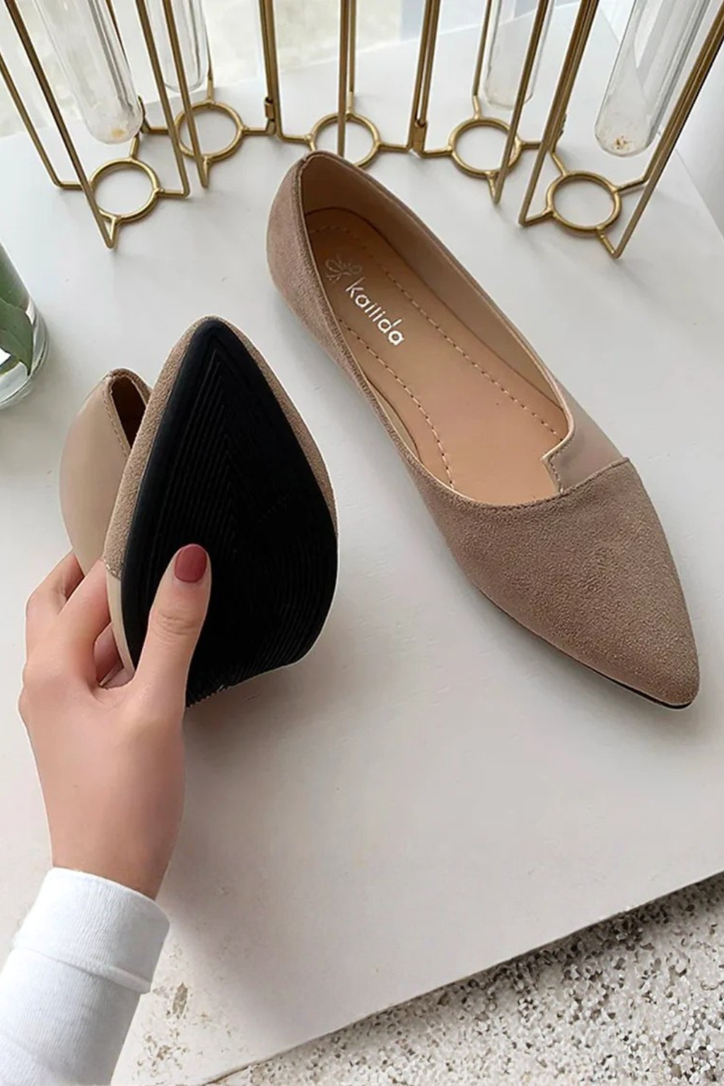 Tabitha | Women Pointed Toe Slip On Ballet Flats