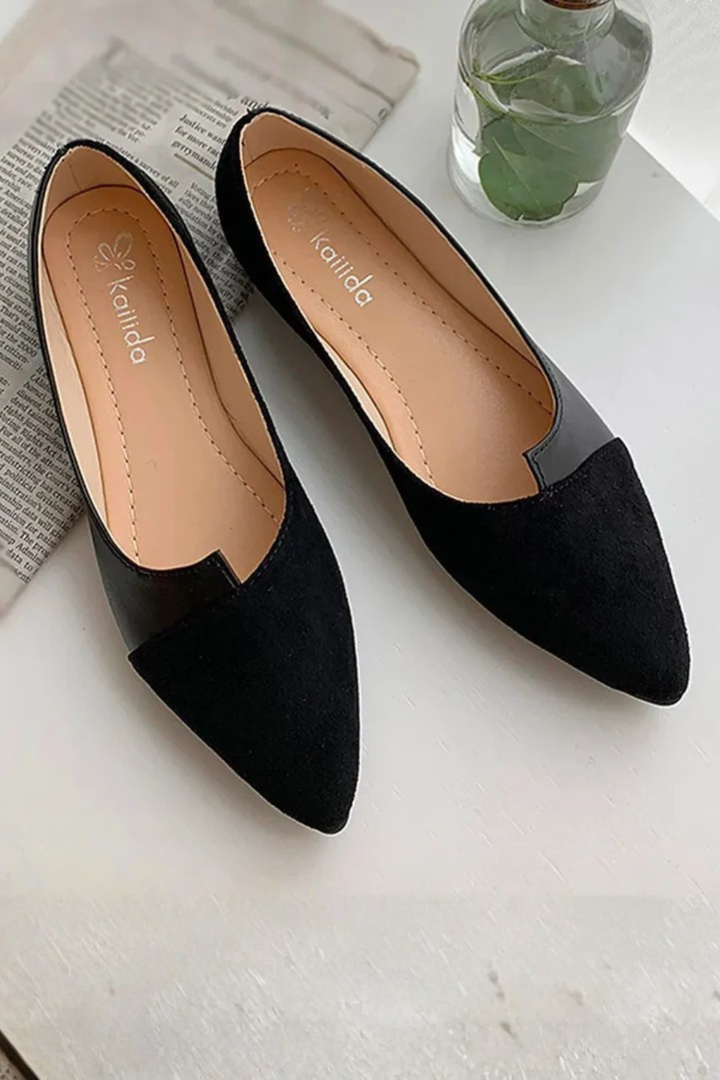Tabitha | Women Pointed Toe Slip On Ballet Flats