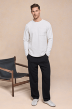 Tyler Long Sleeve Pocket T-Shirt - Stone Marl