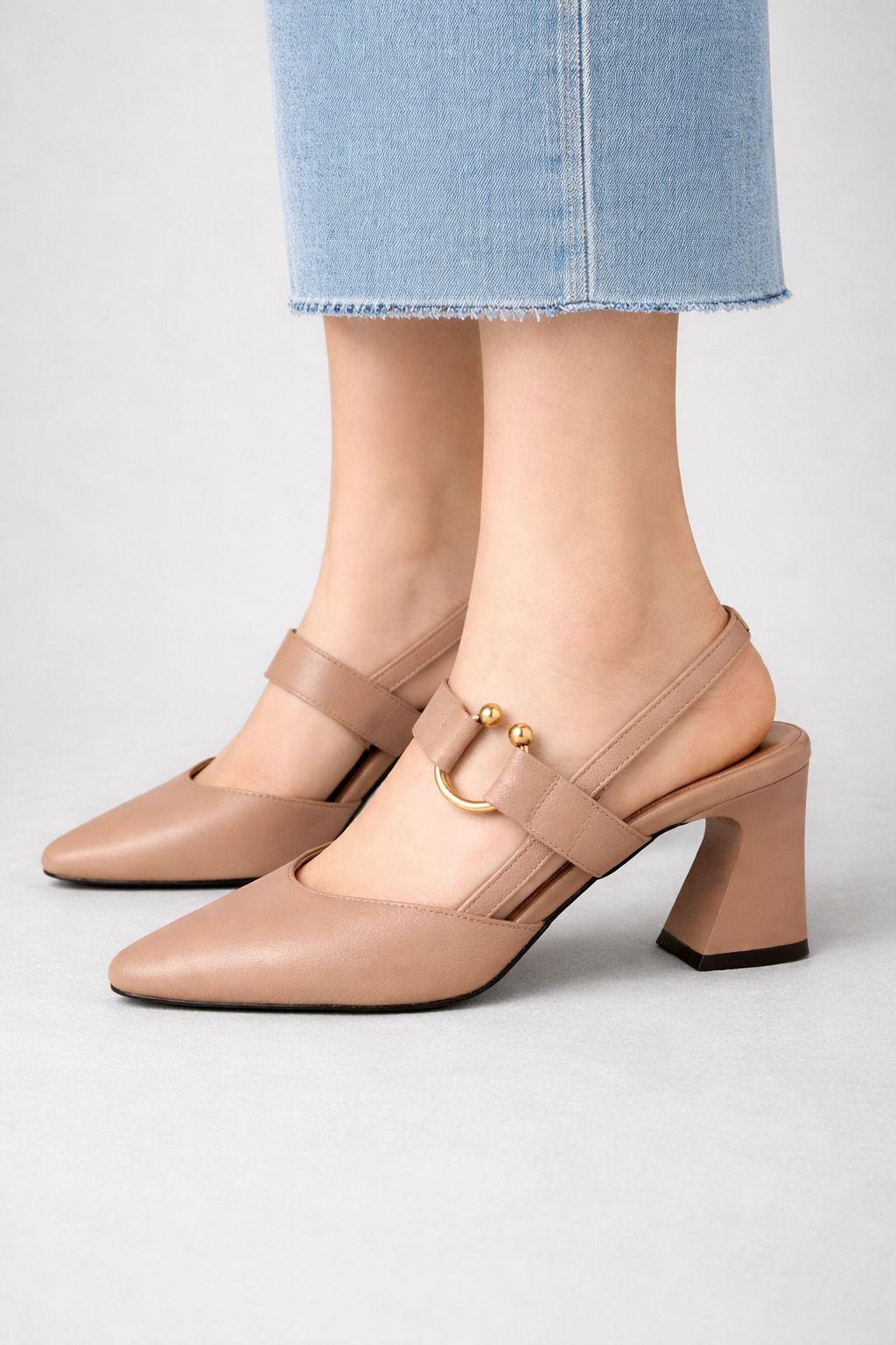 Valeria | Women Square Toe Slingback Heels